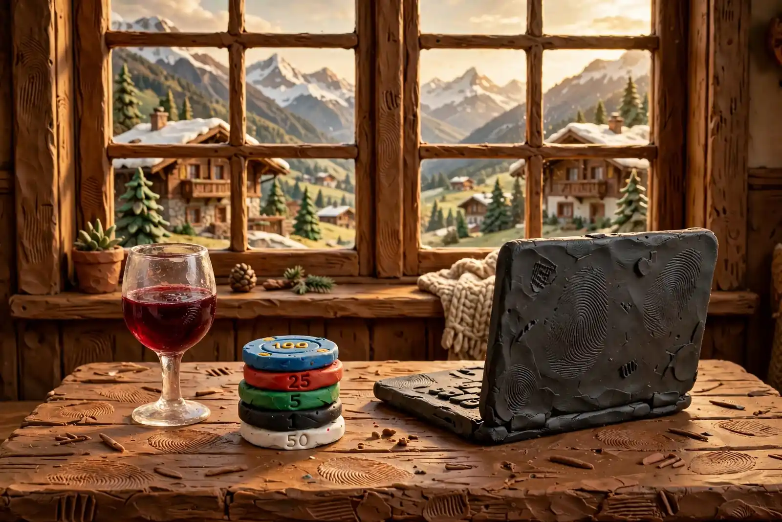 Schweizer Online-Glücksspiel mit Blick auf die Alpen